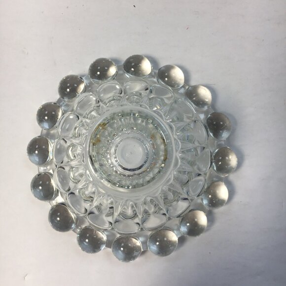 Anchor Hocking 50s Berwick Boopie Set 2 Glass Candle Holder Bubble Edge Vintage - Picture 2 of 6